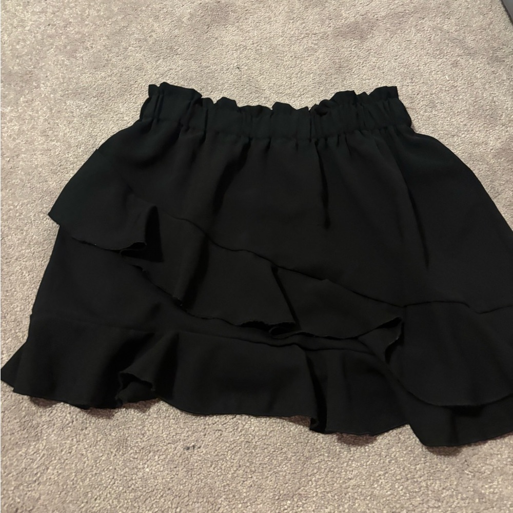 SHEIN Black Layered Mini Skirt